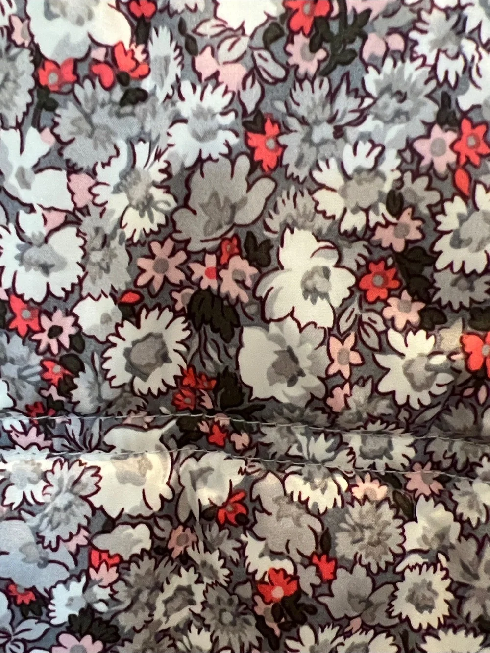 GAP Girls Floral Quilted Vest - Pink, Gray, Red Accents